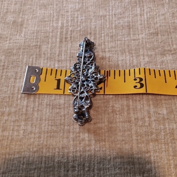 Vintage Pink Fuschia Rhinestone Brooch - Picture 6 of 7